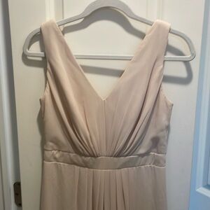 Champagne colored wedding guest/bridesmaid dress size 6.